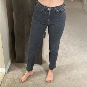 Gray/Black Wash Levi Wedgie High Rise Jeans